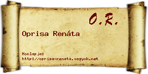 Oprisa Renáta névjegykártya